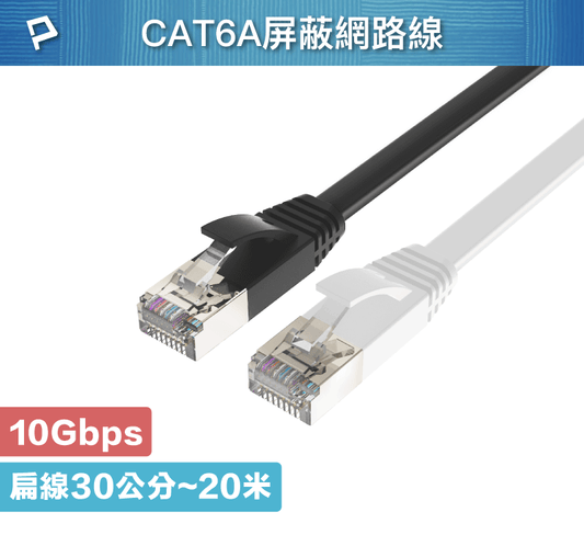 CAT6A扁線 30公分~20米 高速網路線 RJ45 福祿克認證