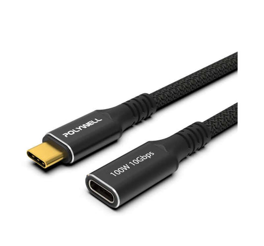 黑金剛 USB3.2 Type-C 公對母延長線 Gen2 10G 100W