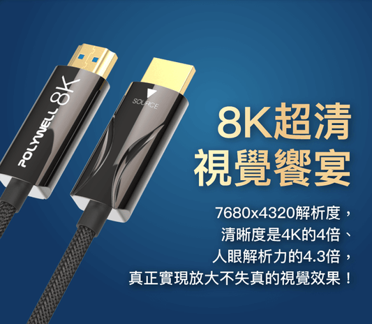 HDMI 8K AOC光纖線 2米~50米 4K144 8K60 UHD 工程線