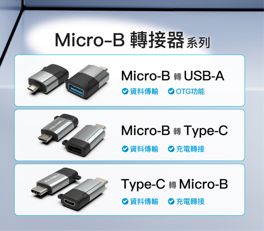 USB Micro-B轉接頭 USB-A Type-C 轉接器 轉換器